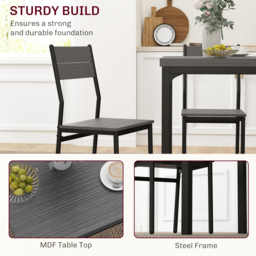HOMCOM 2 Seater Compact Dining Set Grey Wood Grain - Wilko - thumbnail 7