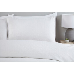 Elise Crinkle Duvet Cover and Pillowcase Set - White/Double - Wilko - thumbnail 3