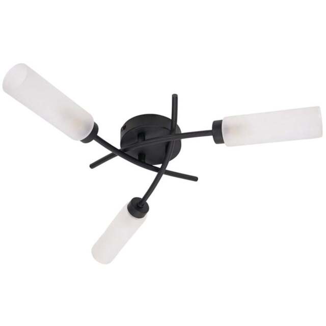 ValueLights Maya Matt Black 3 Way Curved Cross Over Flush LED Ceiling Light - Size: 10 x 41 x 43cm - Wilko - image 1