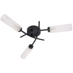 ValueLights Maya Matt Black 3 Way Curved Cross Over Flush LED Ceiling Light - Size: 10 x 41 x 43cm - Wilko