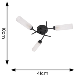 ValueLights Maya Matt Black 3 Way Curved Cross Over Flush LED Ceiling Light - Size: 10 x 41 x 43cm - Wilko - thumbnail 6
