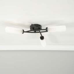 ValueLights Maya Matt Black 3 Way Curved Cross Over Flush LED Ceiling Light - Size: 10 x 41 x 43cm - Wilko - thumbnail 4