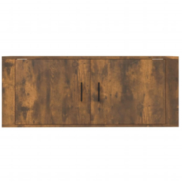 vidaXL 2 Door Smoked Oak Wide Wall Mounted TV Cabinet - Size: 40 x 100 x 34.5cm - Brown - Wilko - thumbnail 5