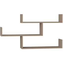 Decortie Tibet 3 Shelf Mocha Grey Modern Wall Mounted Bookcase - Wilko - thumbnail 3