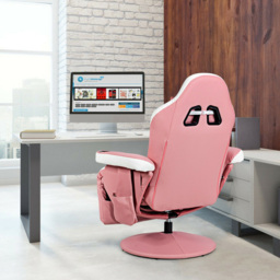 Costway Pink Electric Massage Gaming Chair with Cup Holder - Size: 101 x 65 x 45cm - Wilko - thumbnail 5