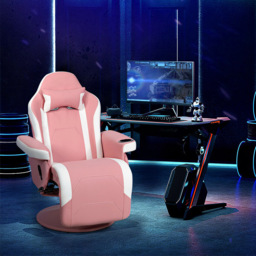 Costway Pink Electric Massage Gaming Chair with Cup Holder - Size: 101 x 65 x 45cm - Wilko - thumbnail 6