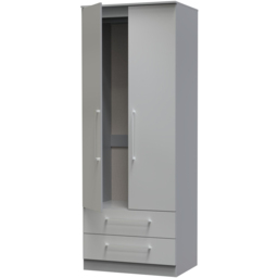 Crowndale Worcester 2 Door 2 Drawer Uniform Grey and Dusk Grey Wardrobe Ready Assembled - Size: 2 Door, 2 Drawer - Wilko - thumbnail 5