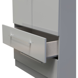 Crowndale Worcester 2 Door 2 Drawer Uniform Grey and Dusk Grey Wardrobe Ready Assembled - Size: 2 Door, 2 Drawer - Wilko - thumbnail 7