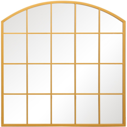 The Arcus Gold Window Metal Leaner Wall Mirror 100 x 100cm - MirrorOutlet - Wilko