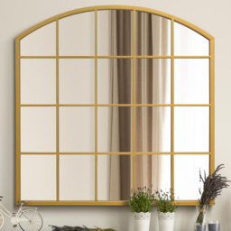 The Arcus Gold Window Metal Leaner Wall Mirror 100 x 100cm - MirrorOutlet - Wilko - thumbnail 6