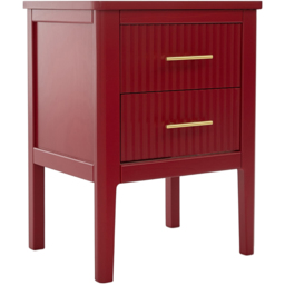 Palau 2 Drawer Red Bedside Table - Wilko - thumbnail 3