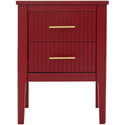Palau 2 Drawer Red Bedside Table - Wilko - thumbnail 4