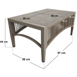 SOLACE+CO Dayton 6 Seater Beige Outdoor Corner Lounge Set - Grey + Beige - Wilko - thumbnail 7