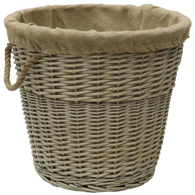 JVL Willow Antique Wash Log Basket with Rope Handles 46 x 37 x 52cm - Size: 52 x 52 x 46cm - Multi - JVL Homewares - Wilko - image 1