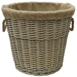 JVL Willow Antique Wash Log Basket with Rope Handles 46 x 37 x 52cm - Size: 52 x 52 x 46cm - Multi - JVL Homewares - Wilko - thumbnail 4