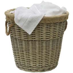 JVL Willow Antique Wash Log Basket with Rope Handles 46 x 37 x 52cm - Size: 52 x 52 x 46cm - Multi - JVL Homewares - Wilko - thumbnail 3