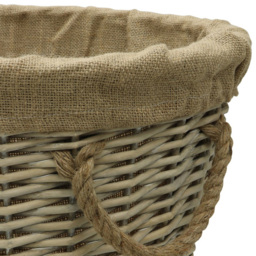 JVL Willow Antique Wash Log Basket with Rope Handles 46 x 37 x 52cm - Size: 52 x 52 x 46cm - Multi - JVL Homewares - Wilko - thumbnail 6