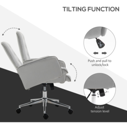 Portland Light Grey Swivel Computer Chair - Size: 66 x 68 x 101cm - Wilko - thumbnail 7