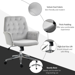 Portland Light Grey Swivel Computer Chair - Size: 66 x 68 x 101cm - Wilko - thumbnail 6
