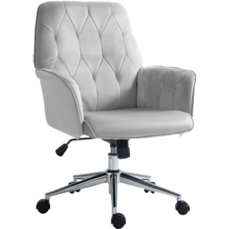 Portland Light Grey Swivel Computer Chair - Size: 66 x 68 x 101cm - Wilko - thumbnail 3