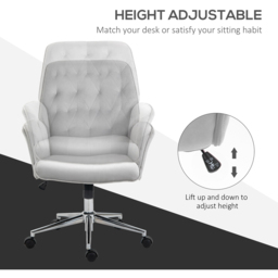 Portland Light Grey Swivel Computer Chair - Size: 66 x 68 x 101cm - Wilko - thumbnail 5