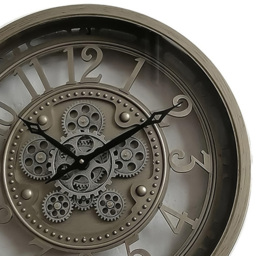 Acacia Home Silver Round Gear Wall Clock 46cm - Size: 46 x 46 x 7cm - Wilko - thumbnail 4