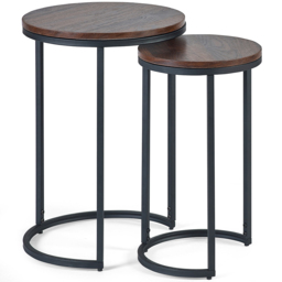 Julian Bowen Tribeca Walnut Round Nest of Tables Set of 2 - Size: 40 x 40 x 55cm - Brown - Wilko - thumbnail 3
