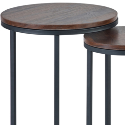 Julian Bowen Tribeca Walnut Round Nest of Tables Set of 2 - Size: 40 x 40 x 55cm - Brown - Wilko - thumbnail 4