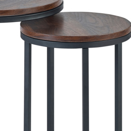 Julian Bowen Tribeca Walnut Round Nest of Tables Set of 2 - Size: 40 x 40 x 55cm - Brown - Wilko - thumbnail 5