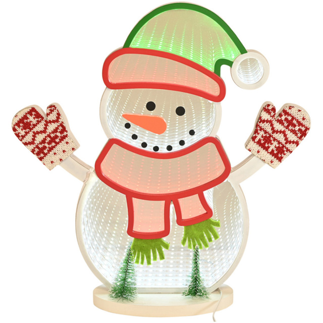 The Seasonal Gift Co. Multicolour LED Snowman Infinity Stand Light 32cm - Size: 32 x 28.5 x 8cm - Clear - Wilko - image 1
