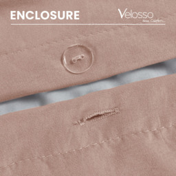 Velosso Washed Linen Look King Size Pink Duvet Set - Wilko - thumbnail 4