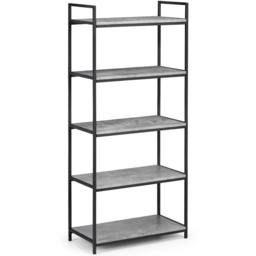 Julian Bowen Staten Tall Concrete Bookcase - Size: 32 x 63 x 140cm - Black - Wilko - thumbnail 3