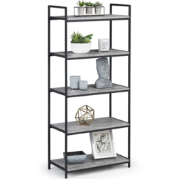 Julian Bowen Staten Tall Concrete Bookcase - Size: 32 x 63 x 140cm - Black - Wilko - thumbnail 5