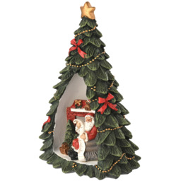 The Seasonal Gift Co Regal Tidings LED Christmas Tree with Mini Santa List Scene Decoration 19cm - Size: 19 x 12 x 10cm - Green - The Seasonal Gift Co - thumbnail 5