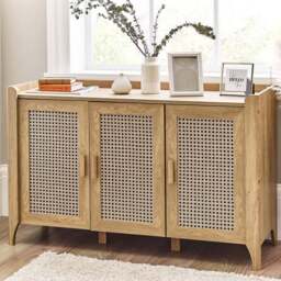 Julian Bowen Sydney 3 Door Rattan Effect Sideboard - Wood - Wilko - thumbnail 1