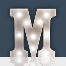 St Helens Battery Operated 3D LED Letter M Light - Size: 14 x 3 x 22cm - White - Wilko - thumbnail 3
