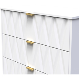 Crowndale Las Vegas 3 Drawer White Matt Deep Chest of Drawers Ready Assembled - Wilko - thumbnail 6