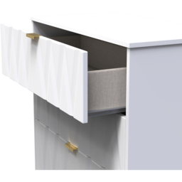 Crowndale Las Vegas 3 Drawer White Matt Deep Chest of Drawers Ready Assembled - Wilko - thumbnail 7