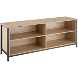 tectake Navan 4 Shelf Light Oak Sonoma Wooden TV Unit with 4 Cable Cutouts - Size: 60.5 x 41 x 147cm - Brown - Wilko - thumbnail 3