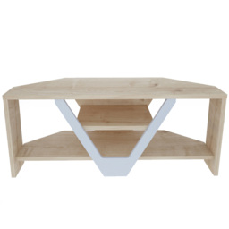Decorotika Karin 2 Sheld Oak and White Modern Corner TV Unit - Size: 36.8 x 90 x 35cm - Multi - Wilko - thumbnail 3