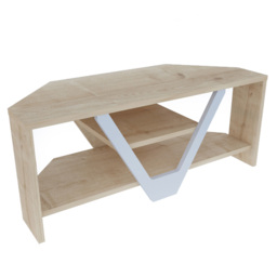 Decorotika Karin 2 Sheld Oak and White Modern Corner TV Unit - Size: 36.8 x 90 x 35cm - Multi - Wilko - thumbnail 6