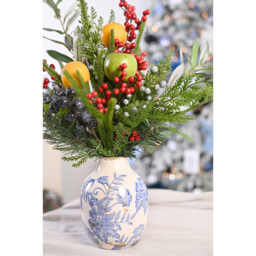 The Seasonal Gift Co Vase with Faux Oranges and Berries Christmas Foliage 44cm - Size: 44 x 45 x 37cm - Green - The Seasonal Gift Co. - Wilko - thumbnail 3