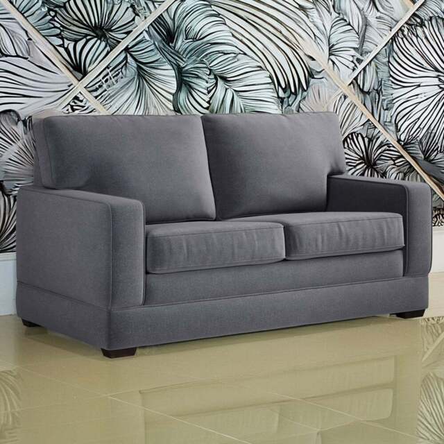 Jay-Be Urban 2 Seater Brushed Twill Admiral Sofa Bed with e-Pocket Mattress - Grey - Wilko - image 1