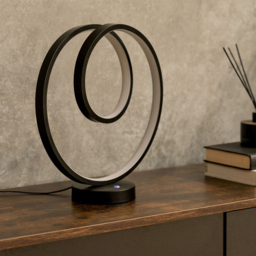 ValueLights Infinity Black Loop Integrated LED Table Lamp - Size: 32 x 30 x 12cm - Wilko - thumbnail 3