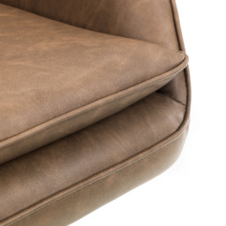 Julian Bowen Bowery Brown Faux Leather Swivel Chair - Size: Single - Wilko - thumbnail 6