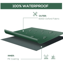 Outsunny Green 600D Oxford Anti-UV Garden Furniture Cover 245 x 165 x 55cm - Wilko - thumbnail 5