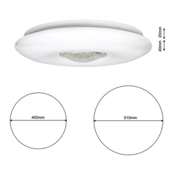 Milagro Vela White LED Ceiling Lamp 230V - Size: 40 x 40 x 6cm - Wilko - thumbnail 7