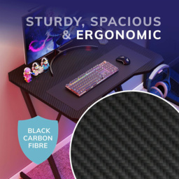 House of Home Carbon Fibre Top Gaming Desk Black - Size: 75 x 80 x 60cm - Wilko - thumbnail 7