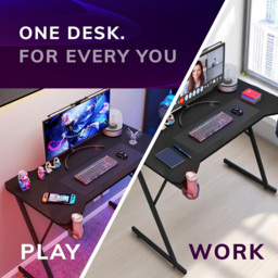House of Home Carbon Fibre Top Gaming Desk Black - Size: 75 x 80 x 60cm - Wilko - thumbnail 6