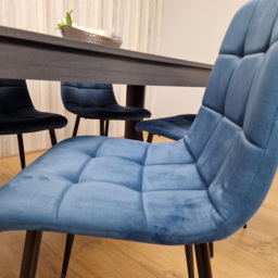 Portland 4 Seater Dining Set Dark Grey and Blue - Wilko - thumbnail 6